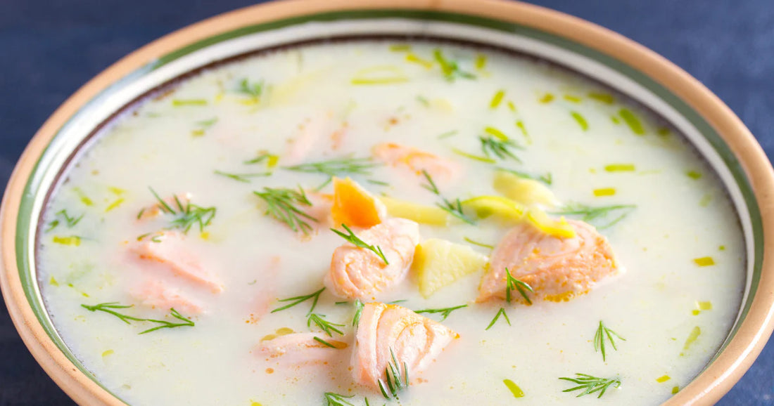 Salmon Steamed Veggie Soup