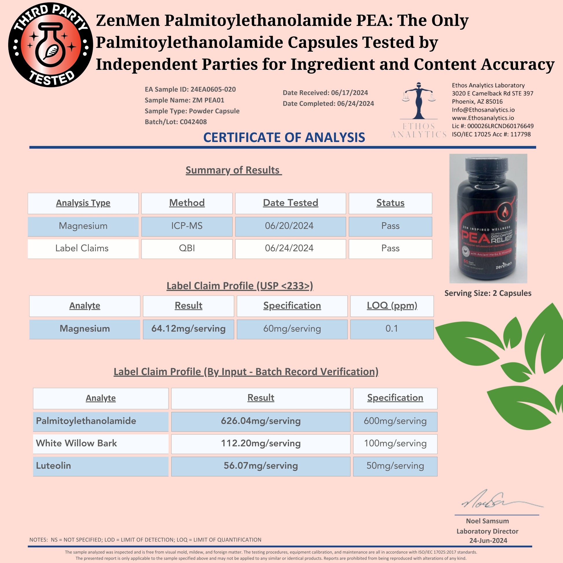 Palmitoylethanolamide Supplement