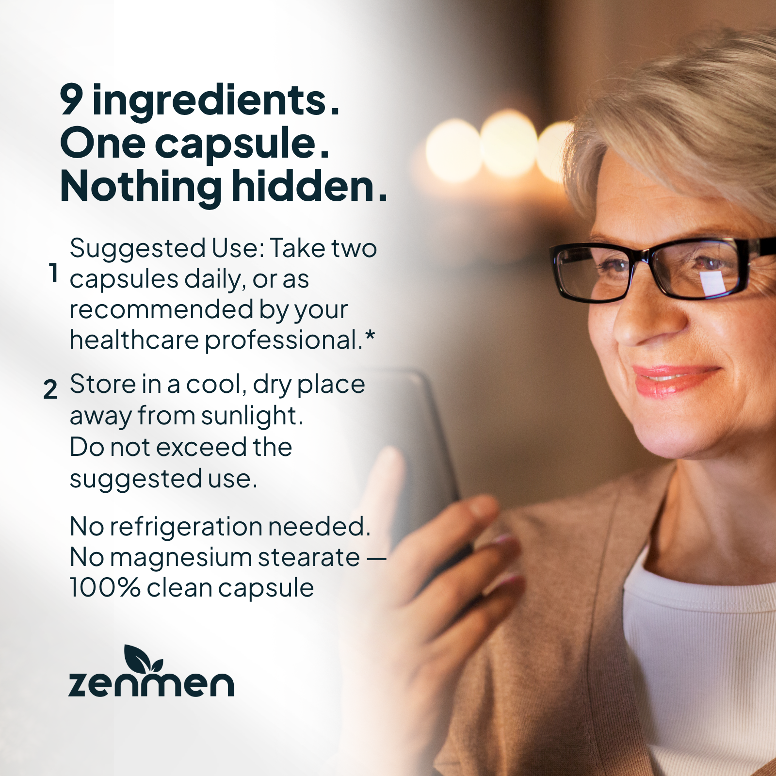 Suggested use for H. pylori support capsules with no magnesium stearate clean label formula for seniors.