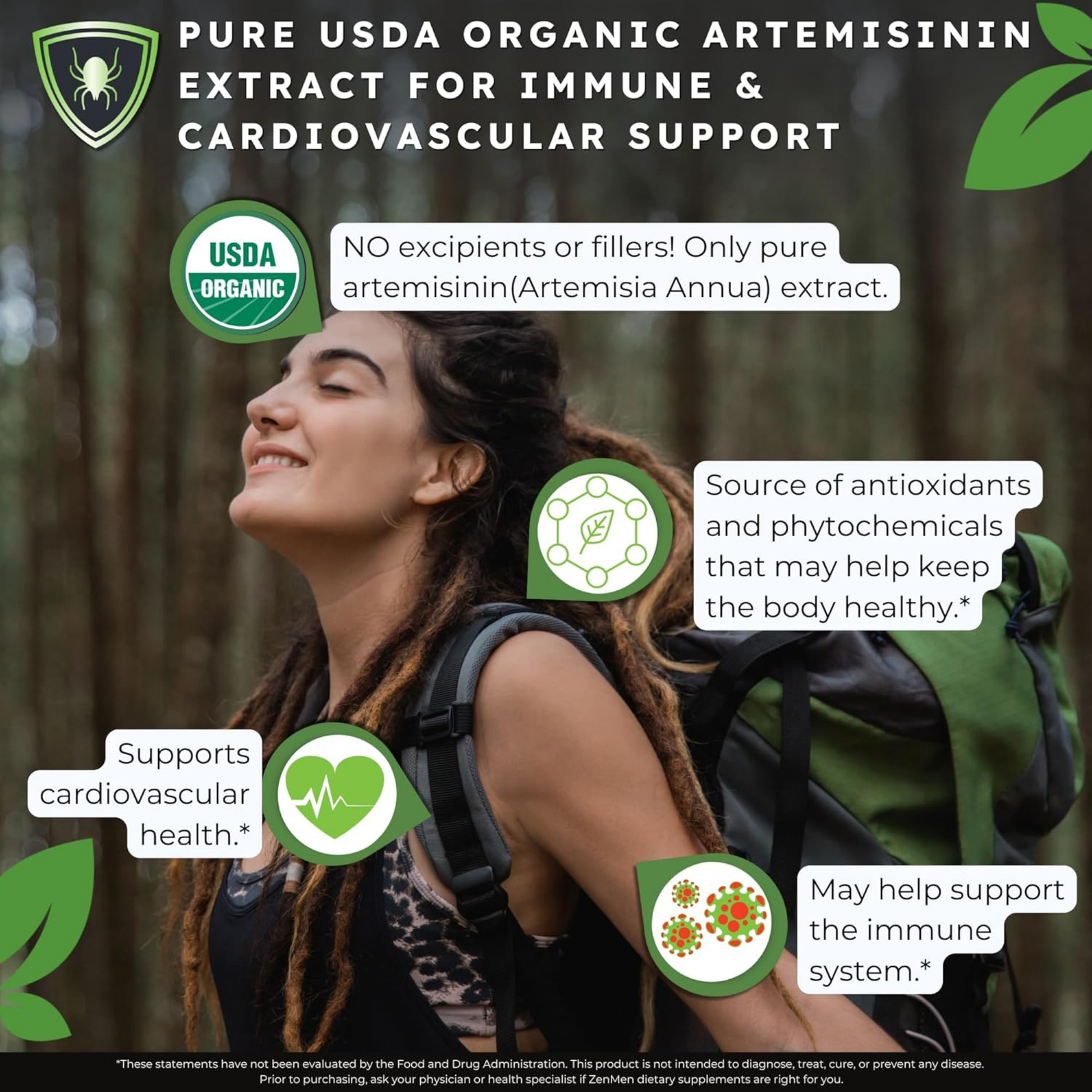 Zenmen Sweet Wormwood Tincture - USDA Organic