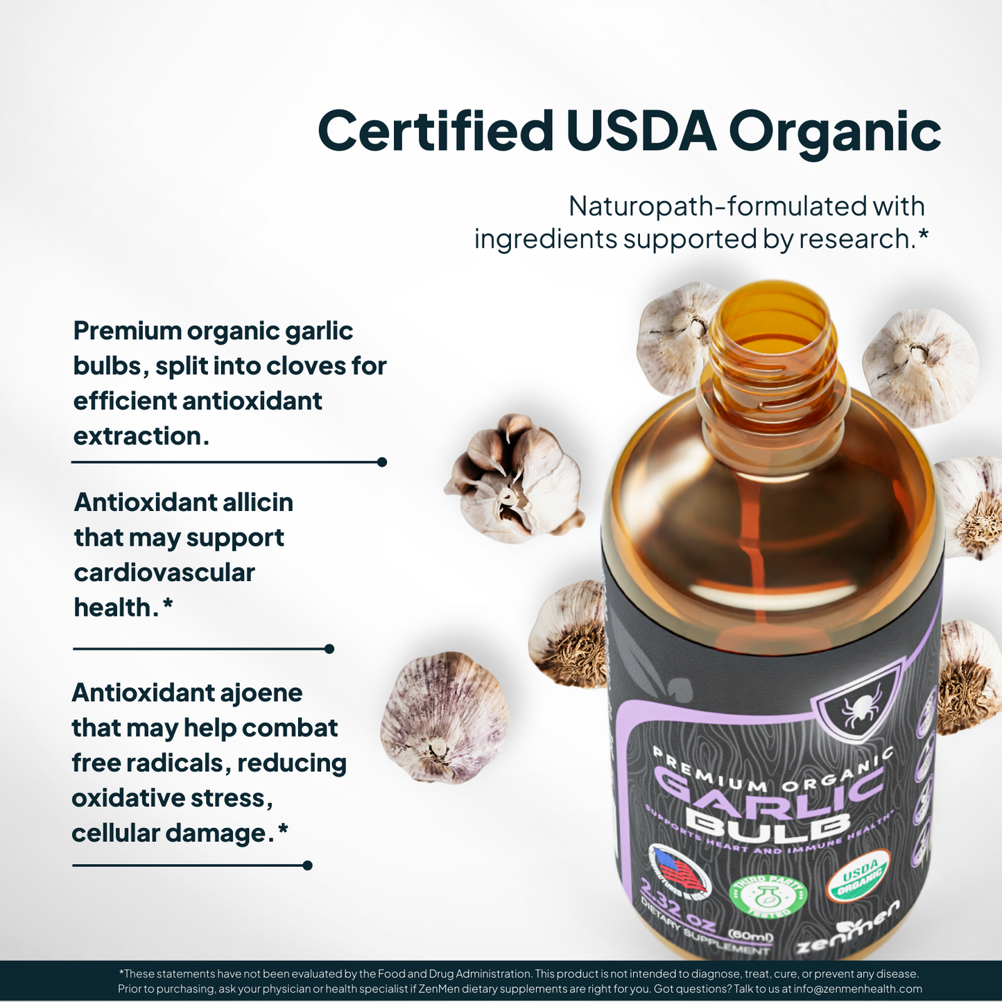 Organic Garlic Cloves Extract (Odorless Tincture) — 2-Bottle Bundle