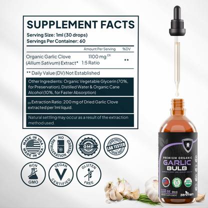 Organic Garlic Cloves Extract (Odorless Tincture) — 2-Bottle Bundle