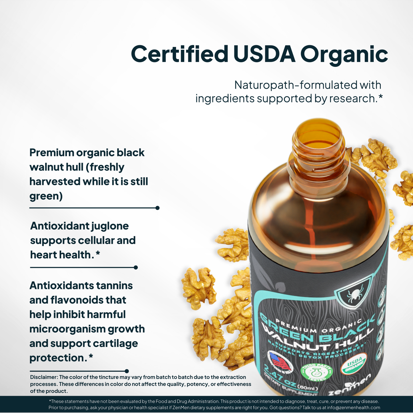 Organic Green Black Walnut Hull Tincture — 2-Bottle Bundle