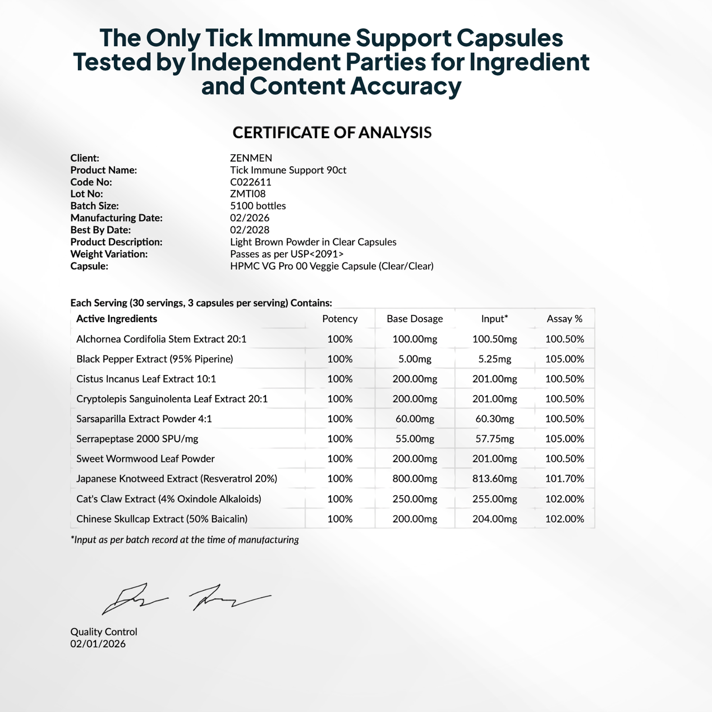 Tick Immune Support Supplement