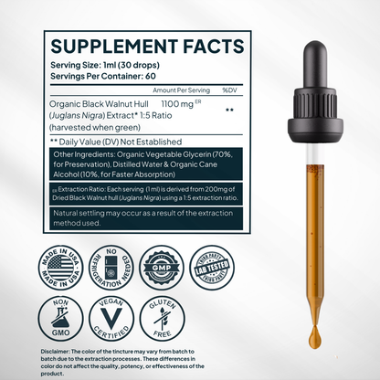 Organic Green Black Walnut Hull Tincture — 2-Bottle Bundle